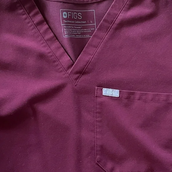 Figs Burgundy Scrub Set Women’s Large Catrina and Medium Tall Livingston - Picture 2 of 4